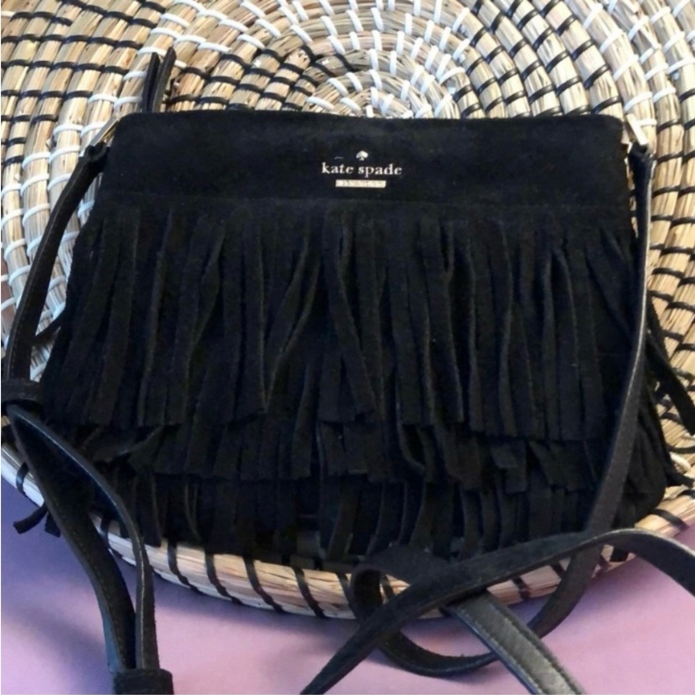 Kate Spade Black Fringe Shoulder Bag